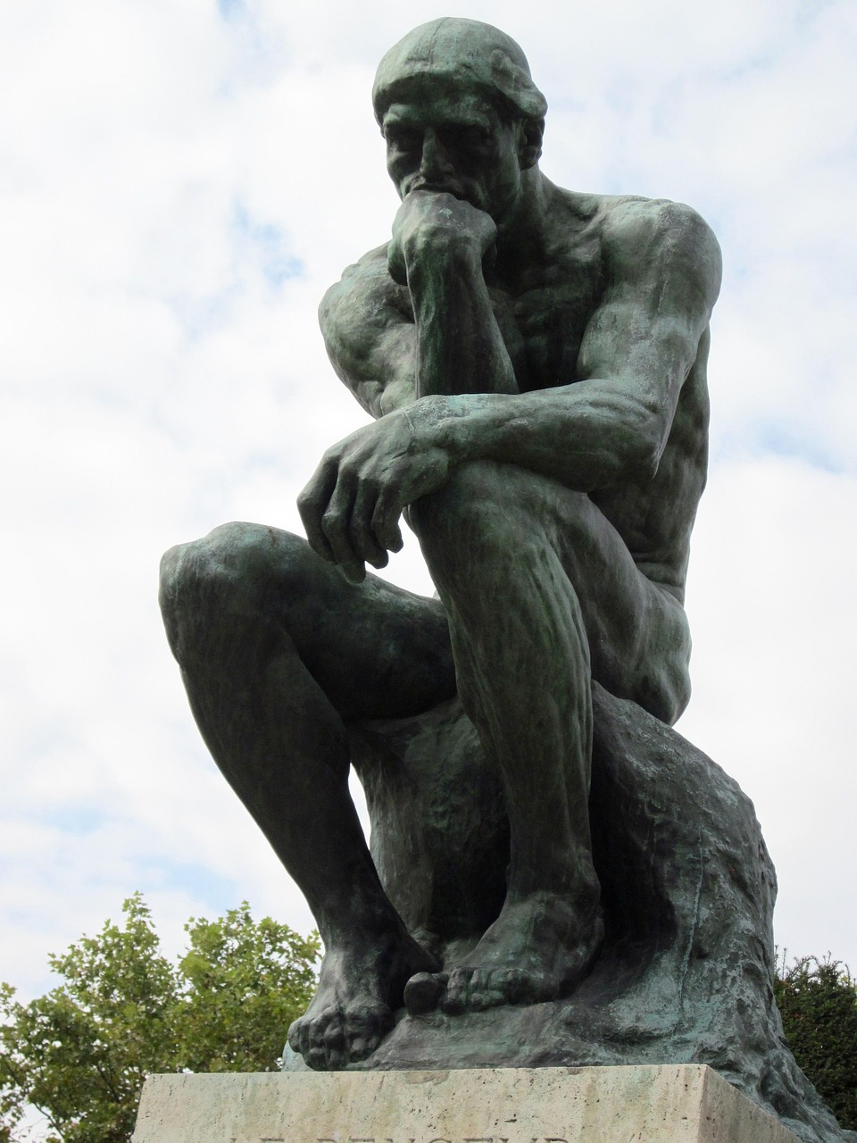 the thinker, bronze, sculpture, rodin, male, paris, france, rodin museum, dante alighieri